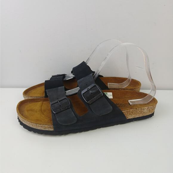 NAOT Santa Barbara Men\'s SZ 43/10 Cork Bed Slide Sandals Oily Midnight Suede NEW main image 8